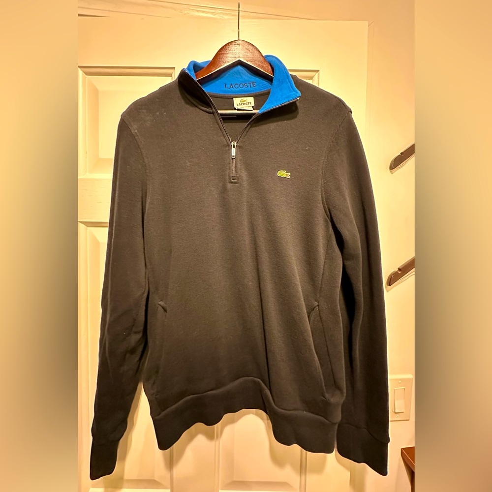 Lacoste Black Half Zip Sweatshirt